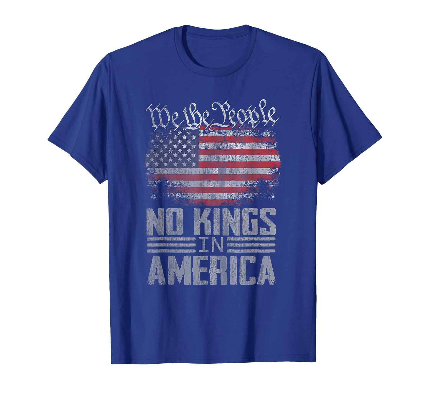 No Kings in America US Flag Vintage Men Women T-Shirt