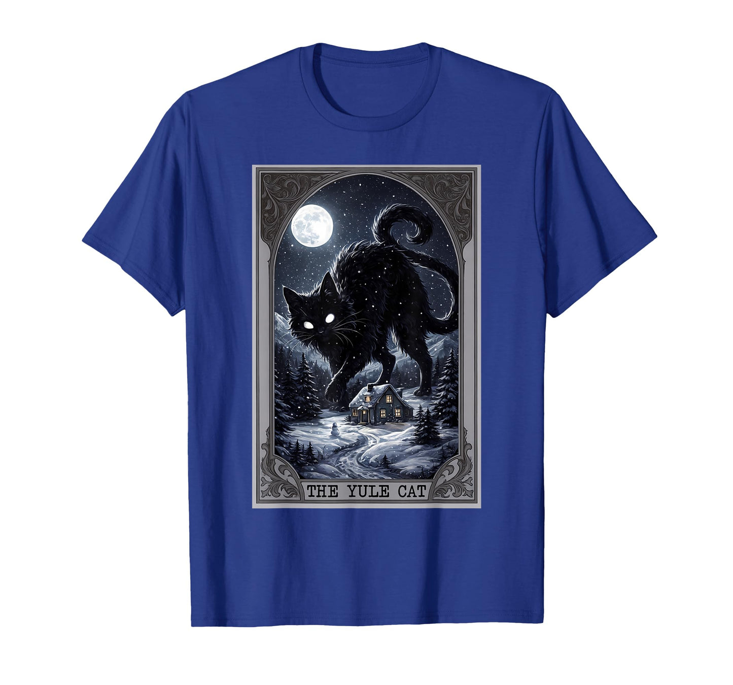 Creepmas Vintage The Yule Cat Tarot Card Dark Christmas T-Shirt