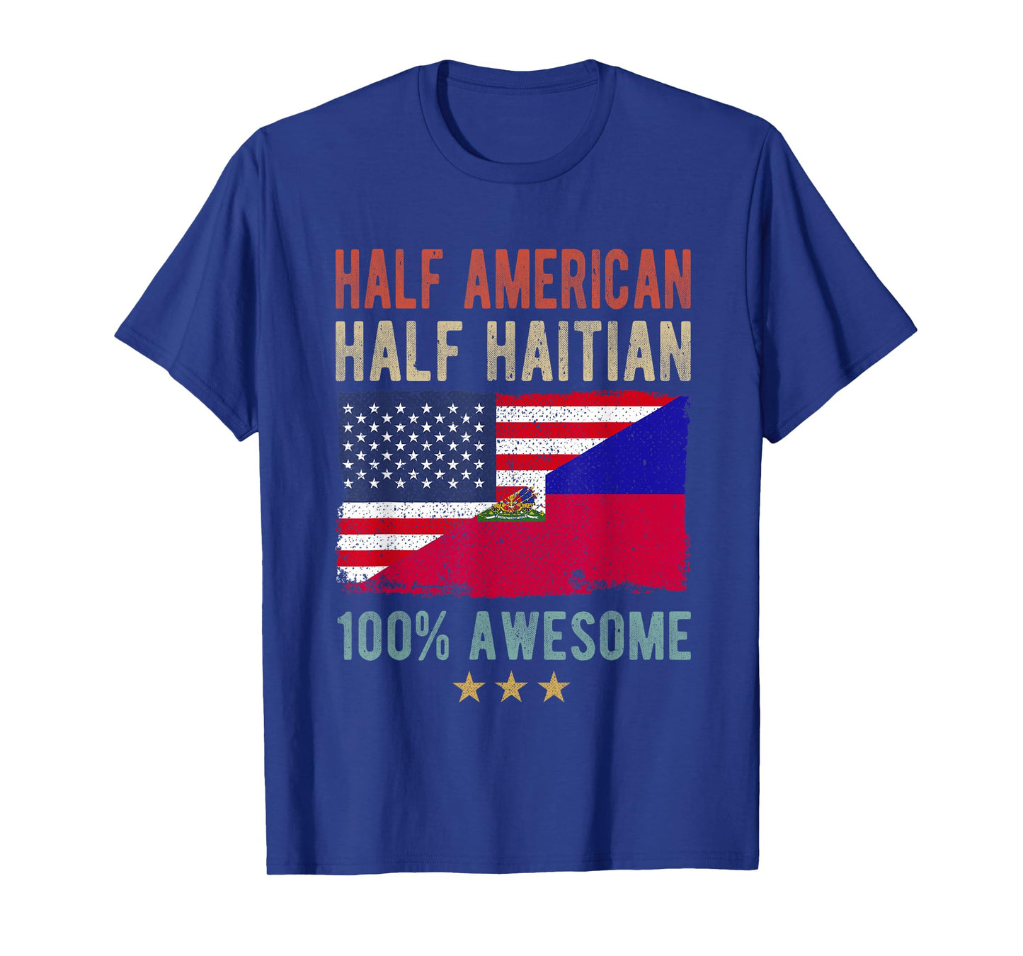 USA Haiti Flag Half American Half Haitian T-Shirt