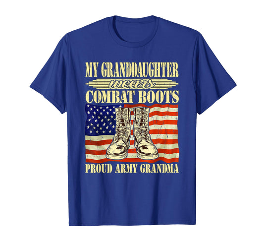 My Granddaughter Wears Combat Boots Proud Army Grandma Gift T-Shirt