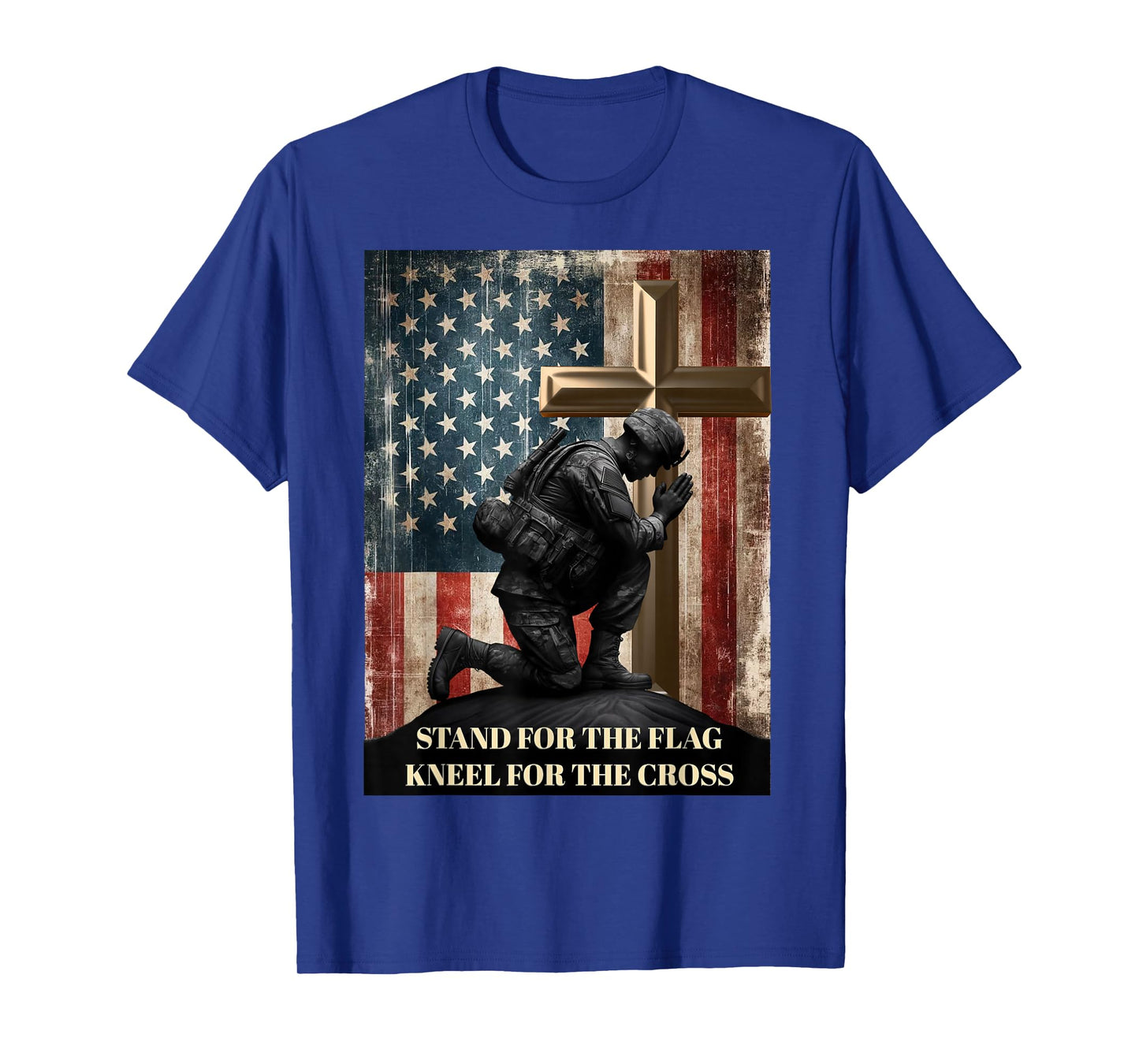 I Stand for The Flag and Kneel for The Cross US Flag USA T-Shirt