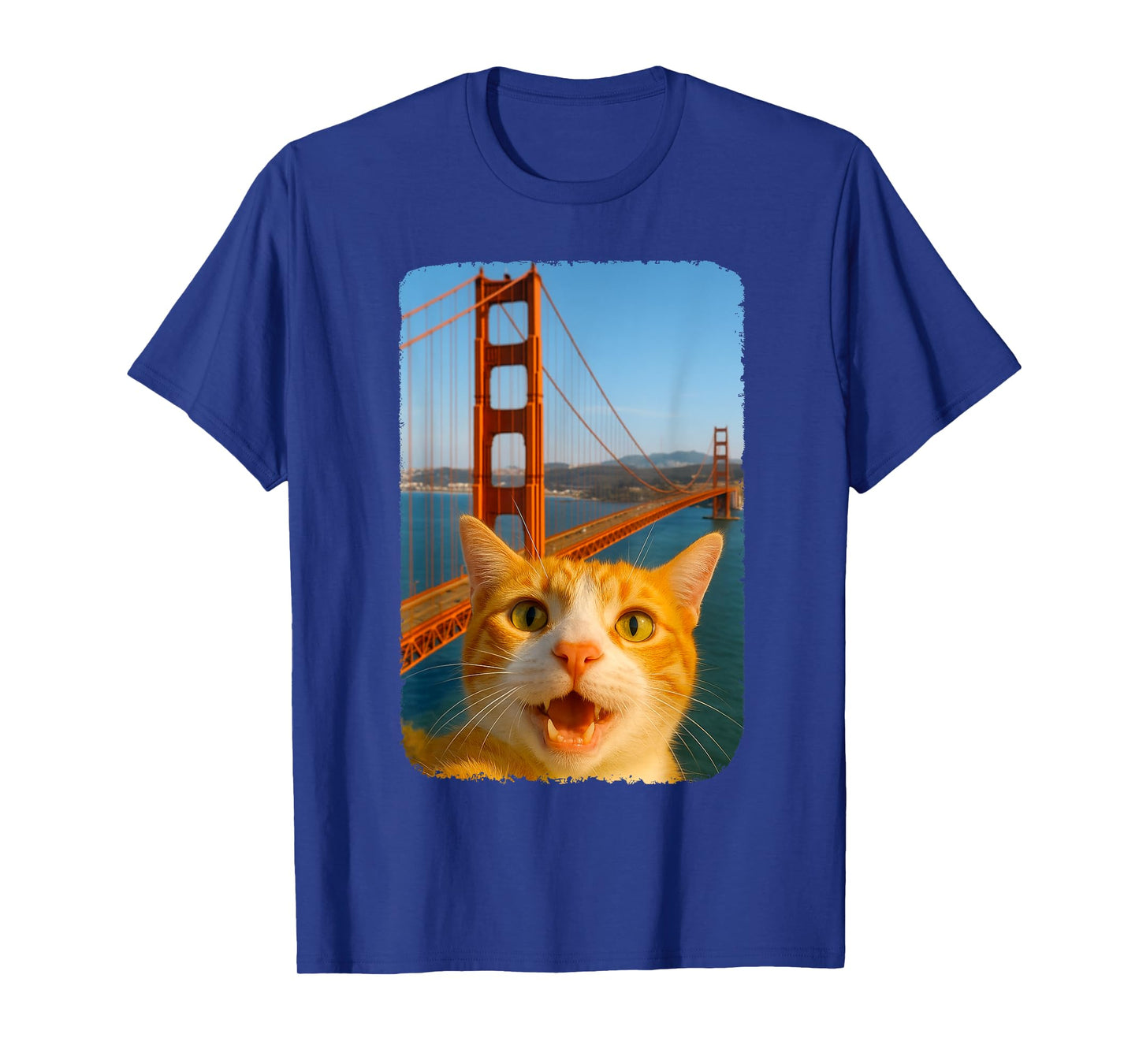 Funny Orange Cats Selfie San Francisco Golden Gate Bridge T-Shirt