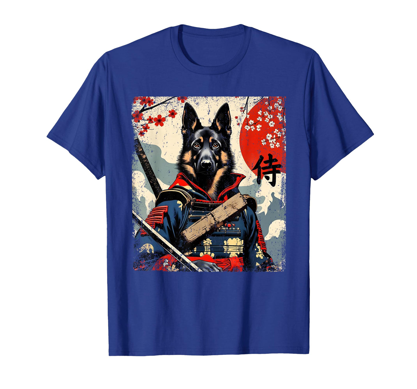 Japanese Samurai German Shepherd Kawaii Ukiyo-e Ninja Dog T-Shirt