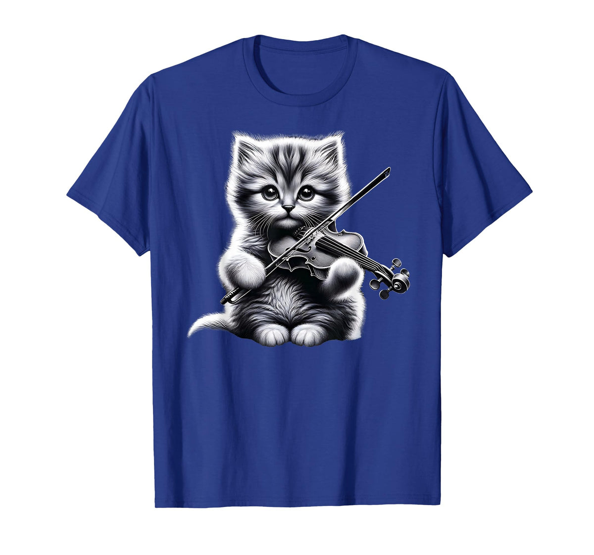 Funny Orchestra Musician Violinist Cute Cat Playing Violin T-Shirt