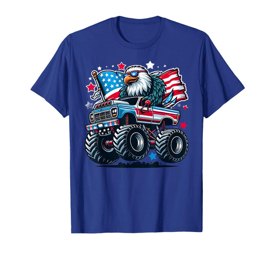 4th of July Patriotic American Flag Eagle USA Red White Blue T-Shirt
