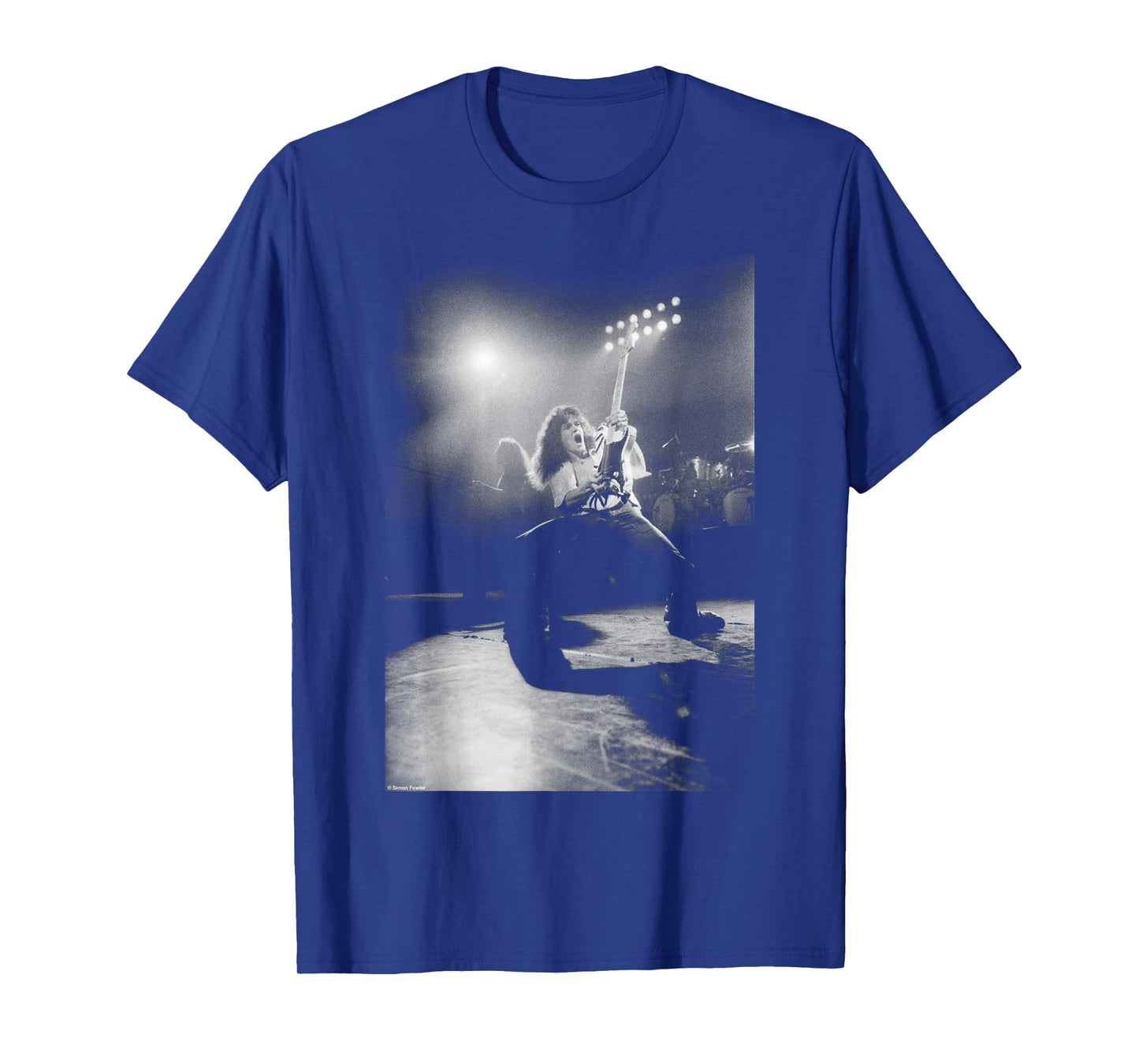 Eddie Van Halen On Stage Rainbow Theatre by Simon Fowler T-Shirt