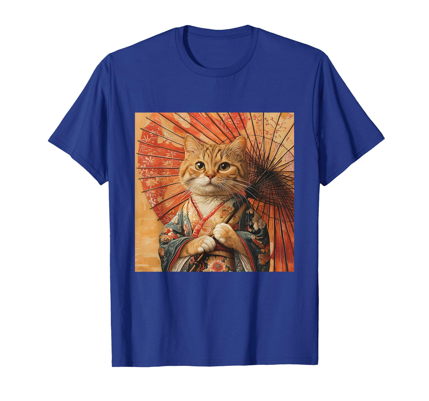 Cat Kimono Umbrella Japan Japanese Kawaii Funny Graphic Men Women Girls Kids T-Shirt