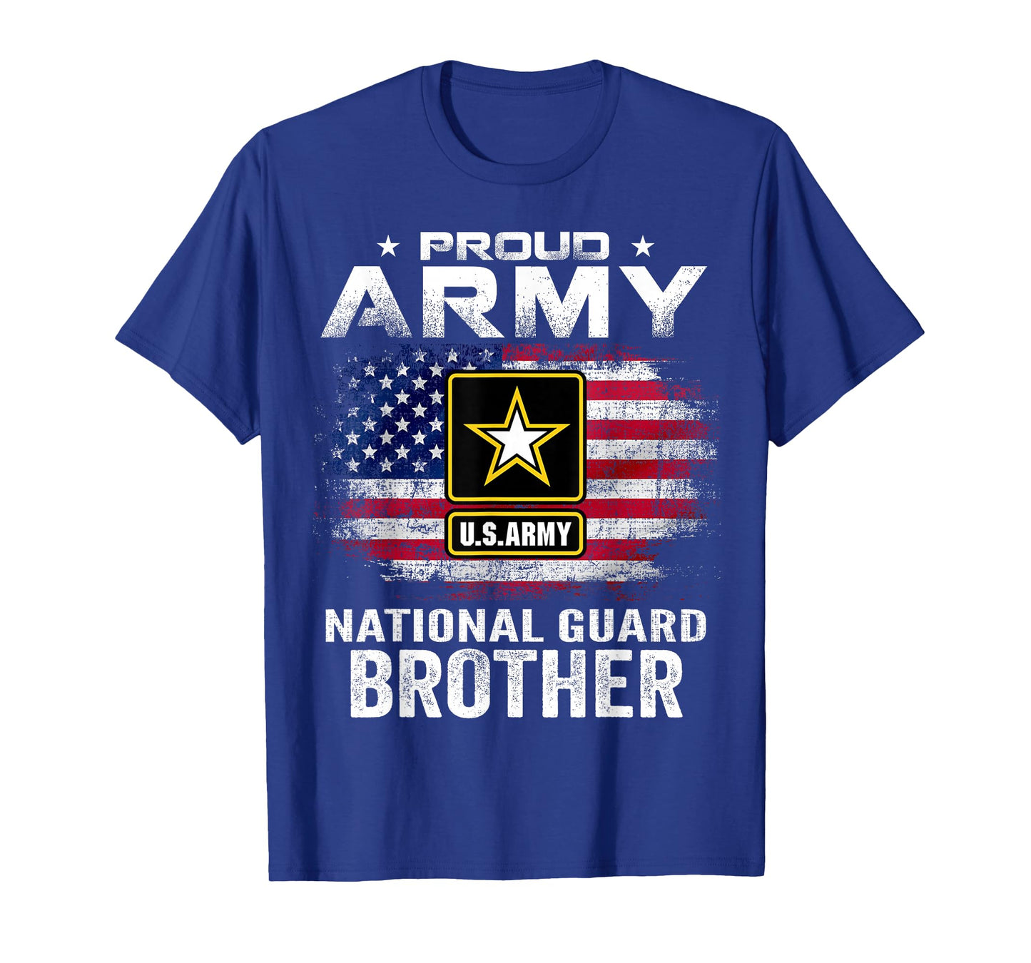 Proud Army National Guard Brother With American Flag Gift T-Shirt