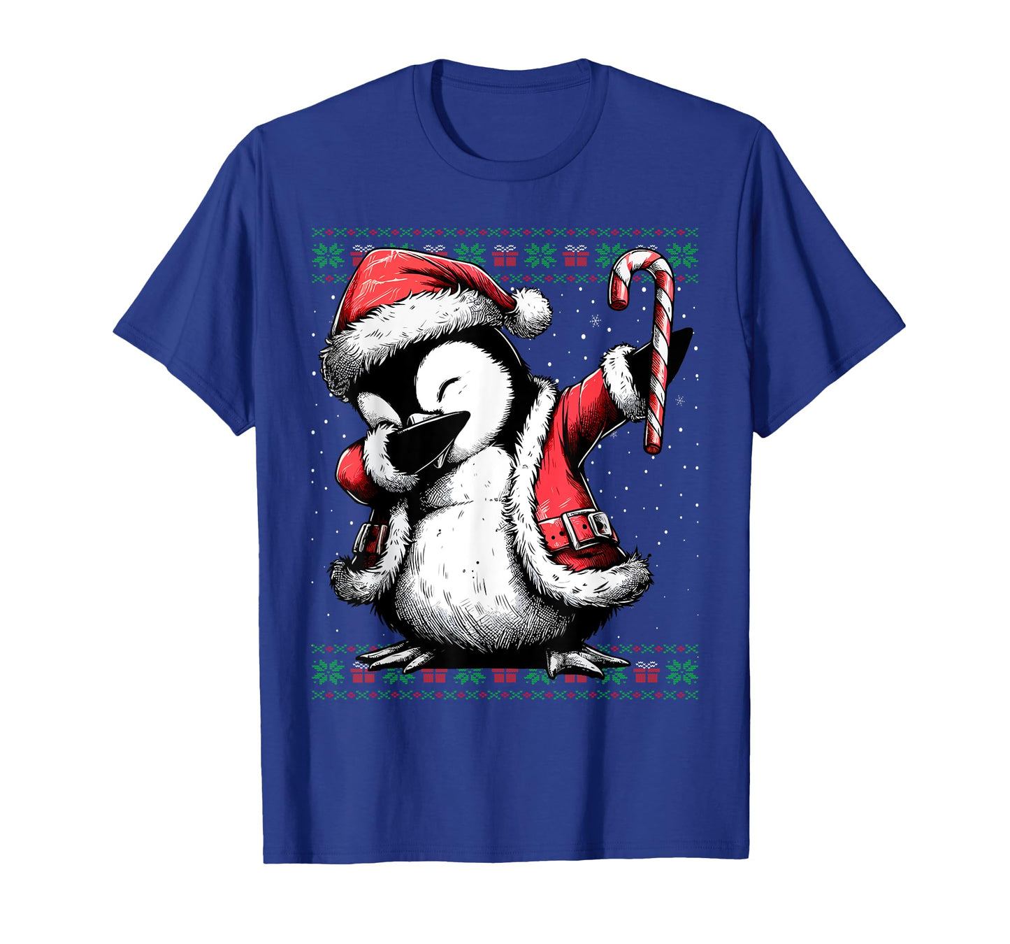 Santa Penguin Dabbing Ugly Christmas Sweater T-Shirt