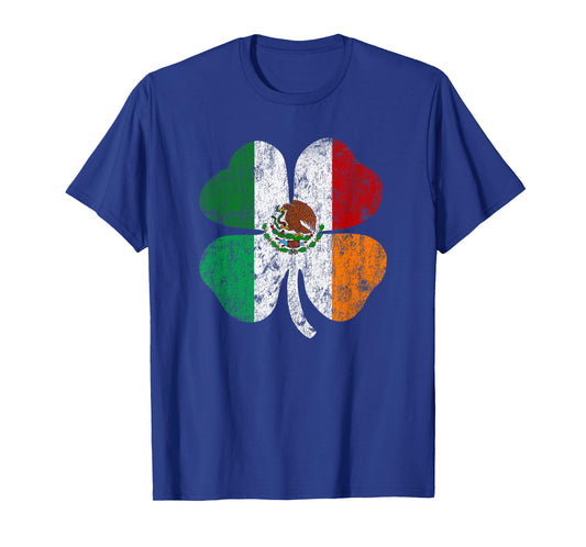 Mexican Irish Mexico Ireland St Patricks Shamrock Flag T-Shirt