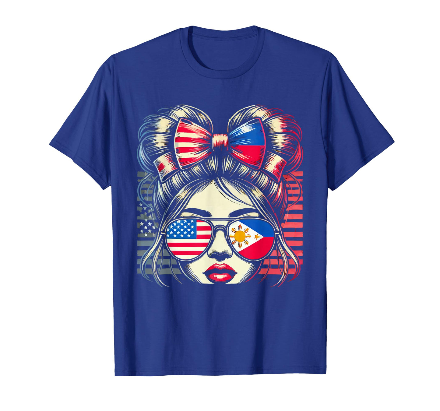 Half Filipino Half American USA Flag Philippines America T-Shirt