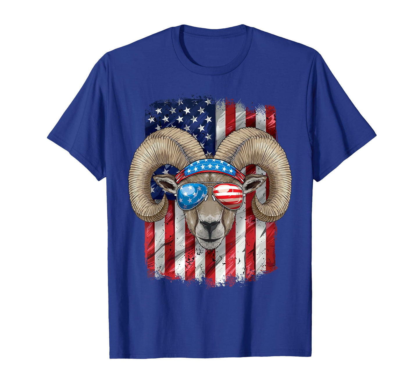 4th of July Shirt Men Boys Women Farmers Ram USA Flag T-Shirt