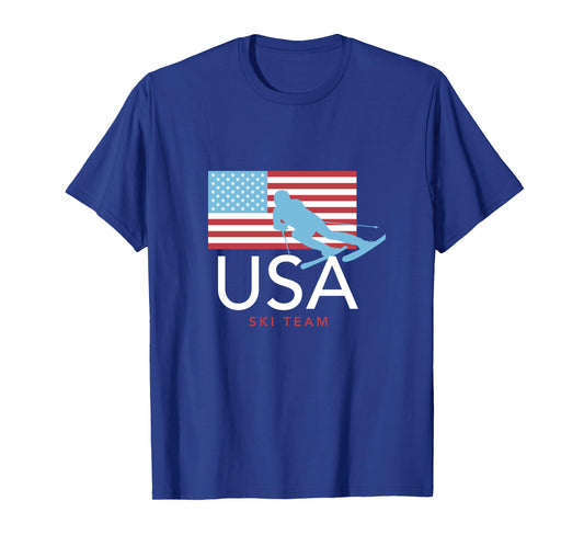 USA Ski Team American Flag T-shirt: Winter Sports Games