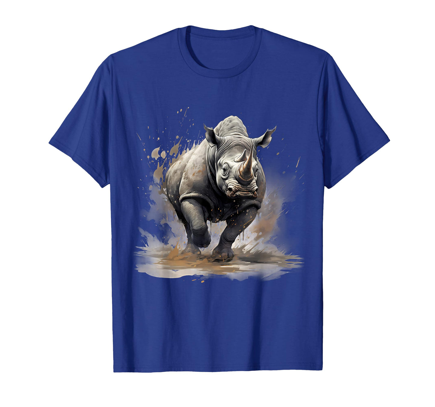 Rhino Splash Artwork Rhinoceros Wildlife Safari Motif Nature T-Shirt