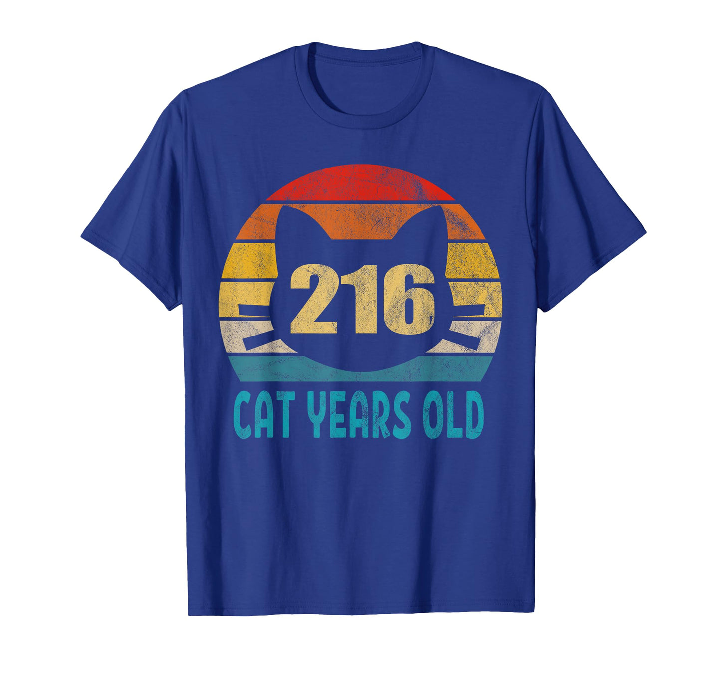 216 Cat Years Old Shirt Retro 50th Birthday Gift Cat Lovers T-Shirt