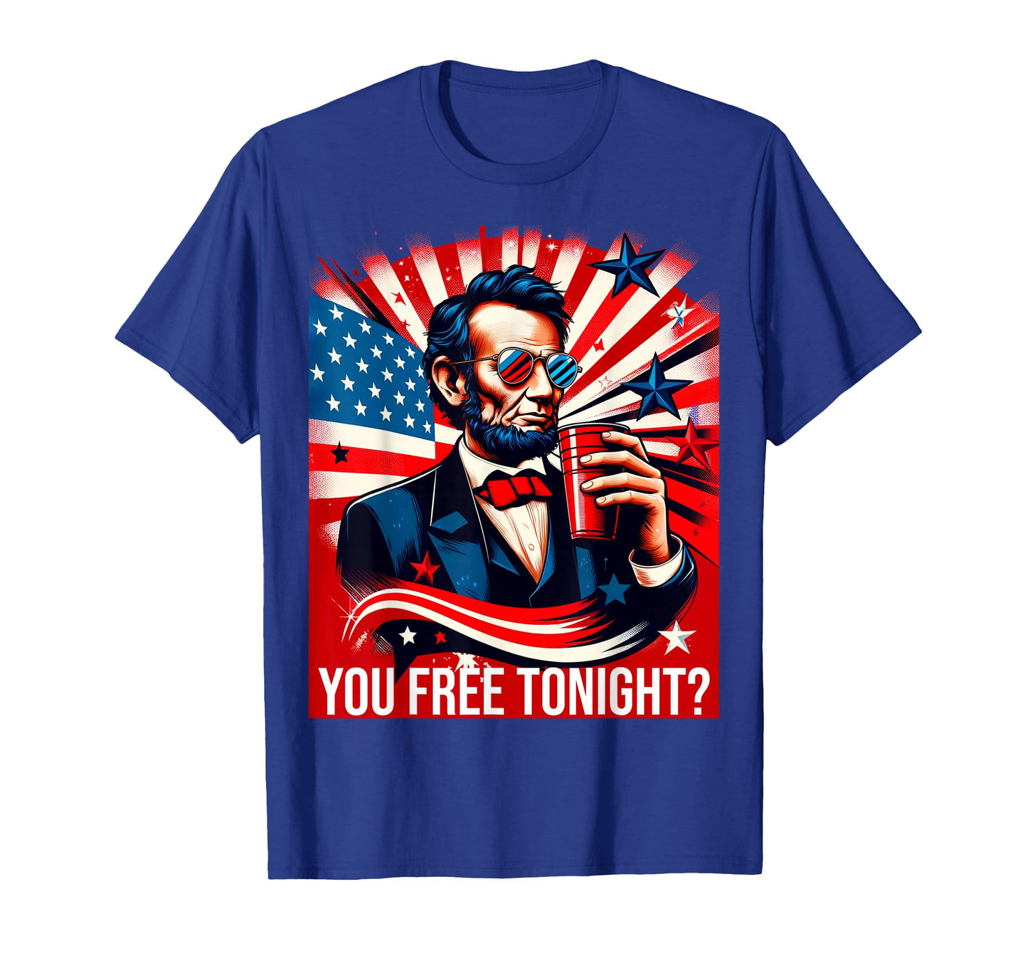 Free Lincoln Washington 4th Of July Patriotic American USA T-Shirt