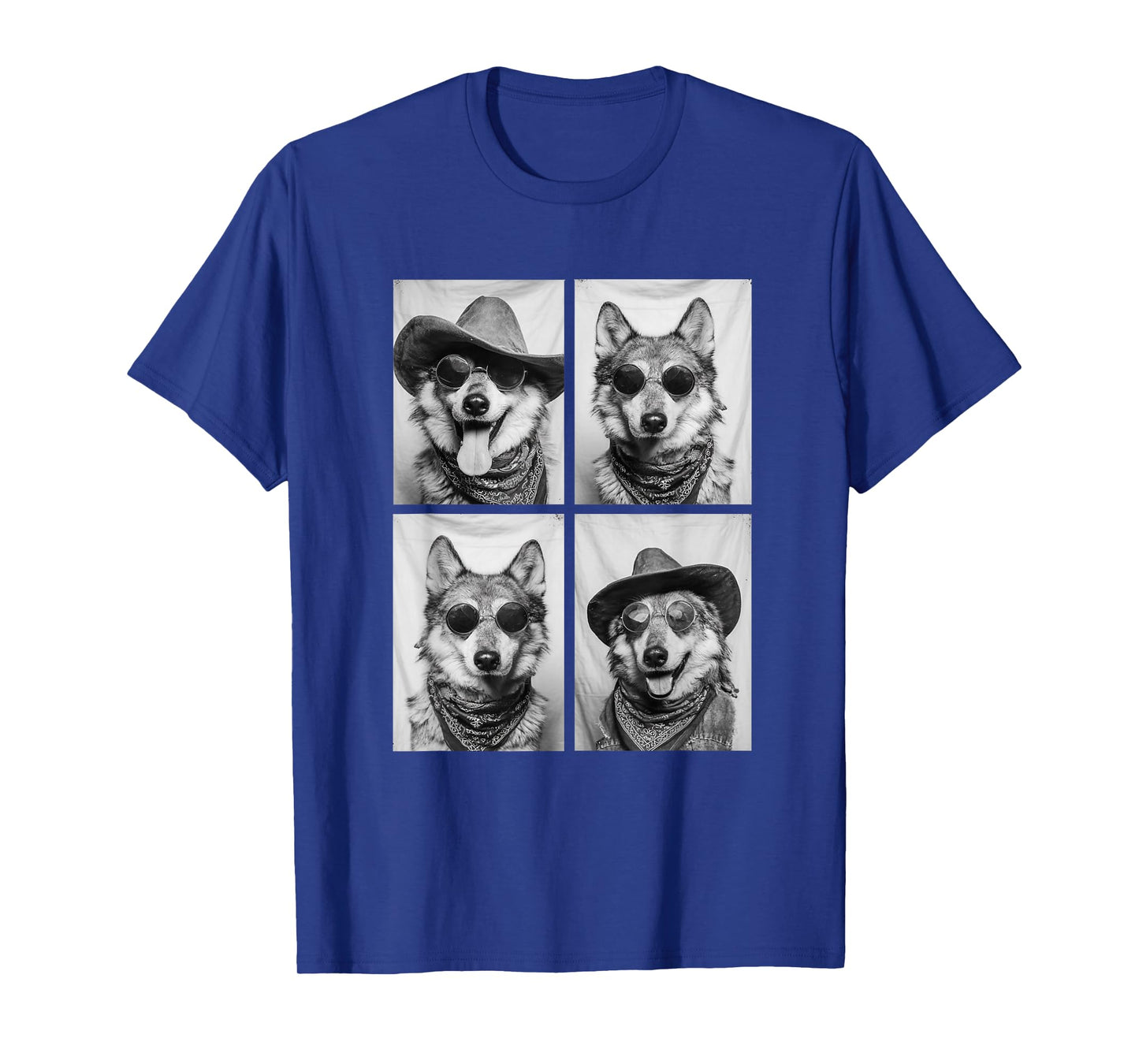 Cowboy Wolf with Sunglasses Forest Animal Photo Booth Wolves T-Shirt
