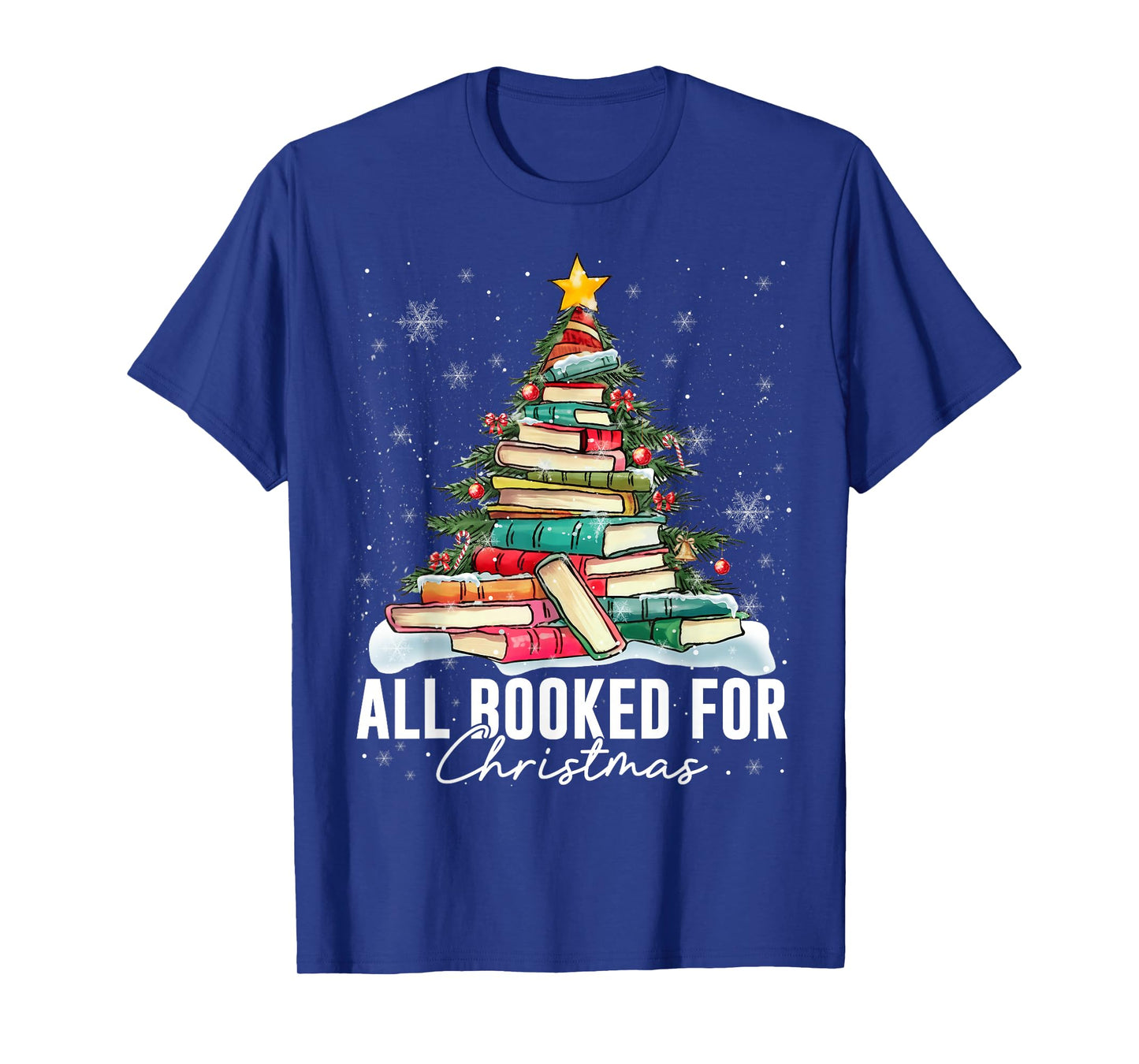 All Booked for Christmas Book Christmas Tree Lights Xmas T-Shirt