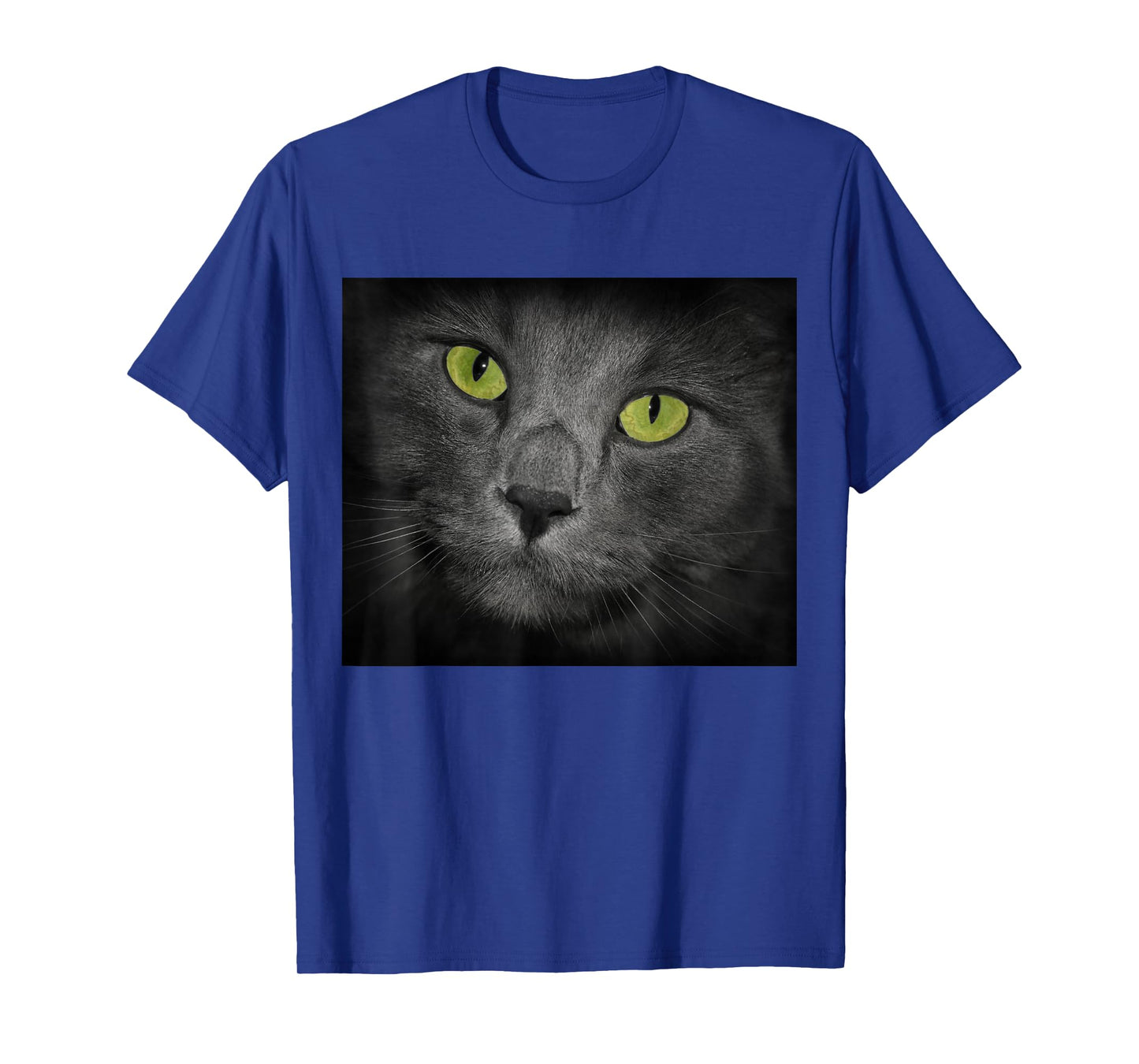 Cat with Green Eyes Gray Fur T-Shirt