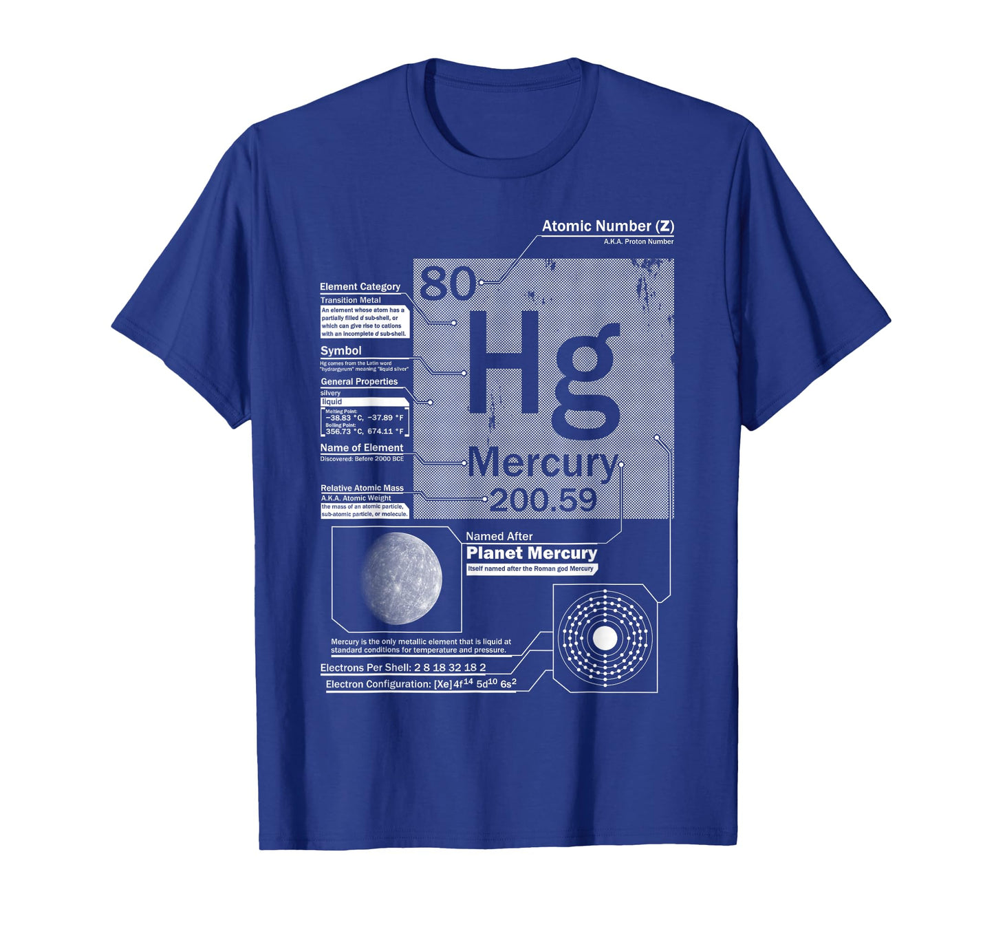 Mercury (Hg) Element | Atomic Number 80 Science Chemistry T-Shirt