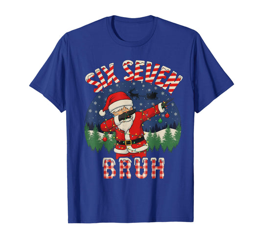 Funny Six Seven Bruh Dabbing 67 Christmas Holiday Women Kids T-Shirt