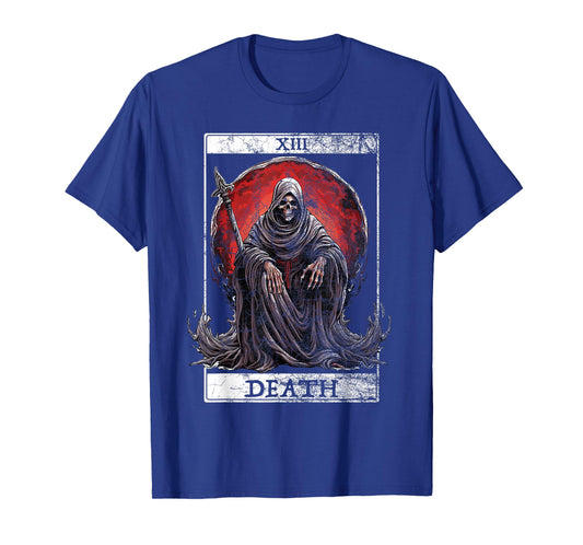 Vintage Tarot Card Death Reaper Occult Satan Unholy Horror T-Shirt