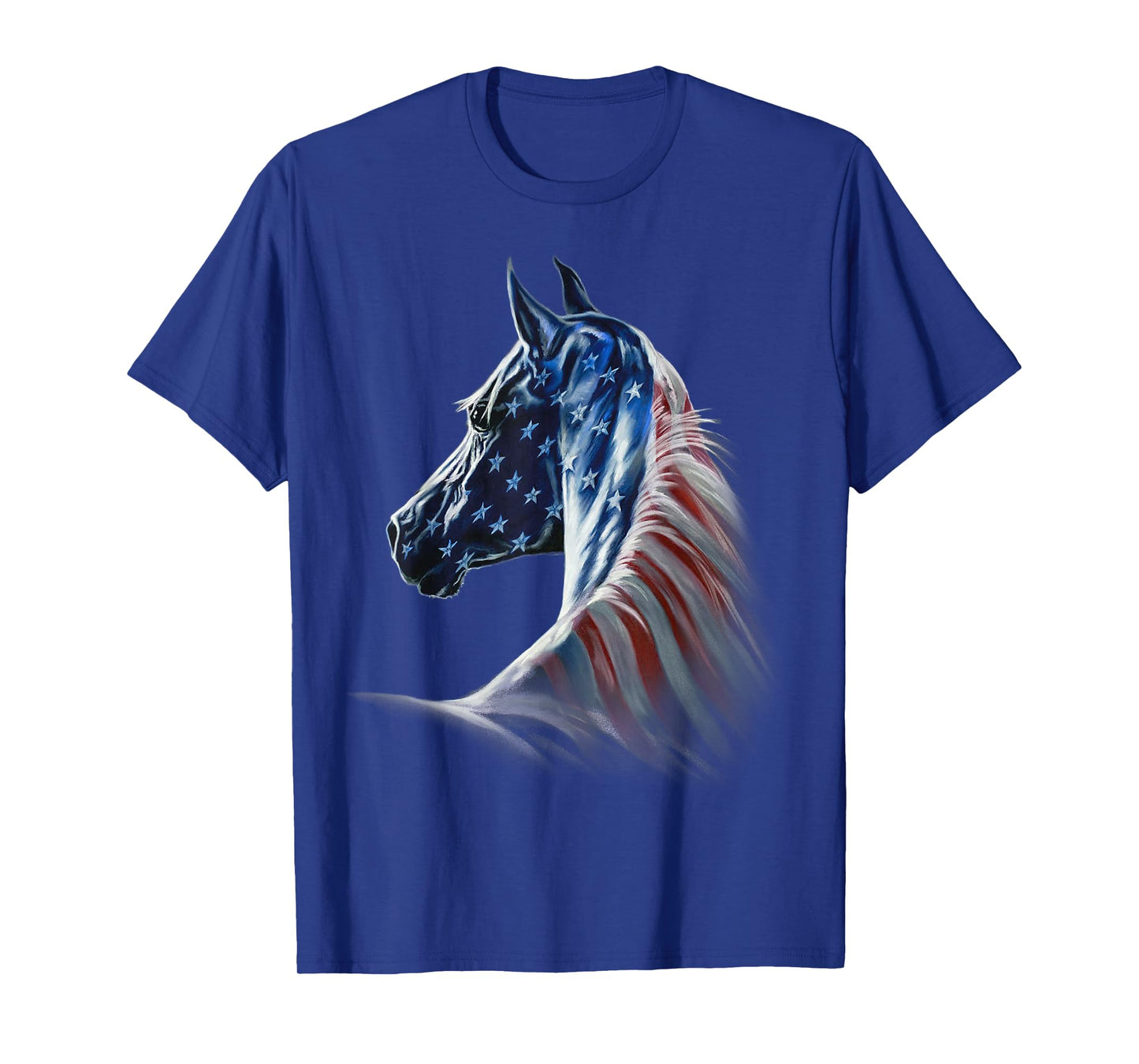 America Horses - Patriotic Horse American Flag Vintage T-Shirt