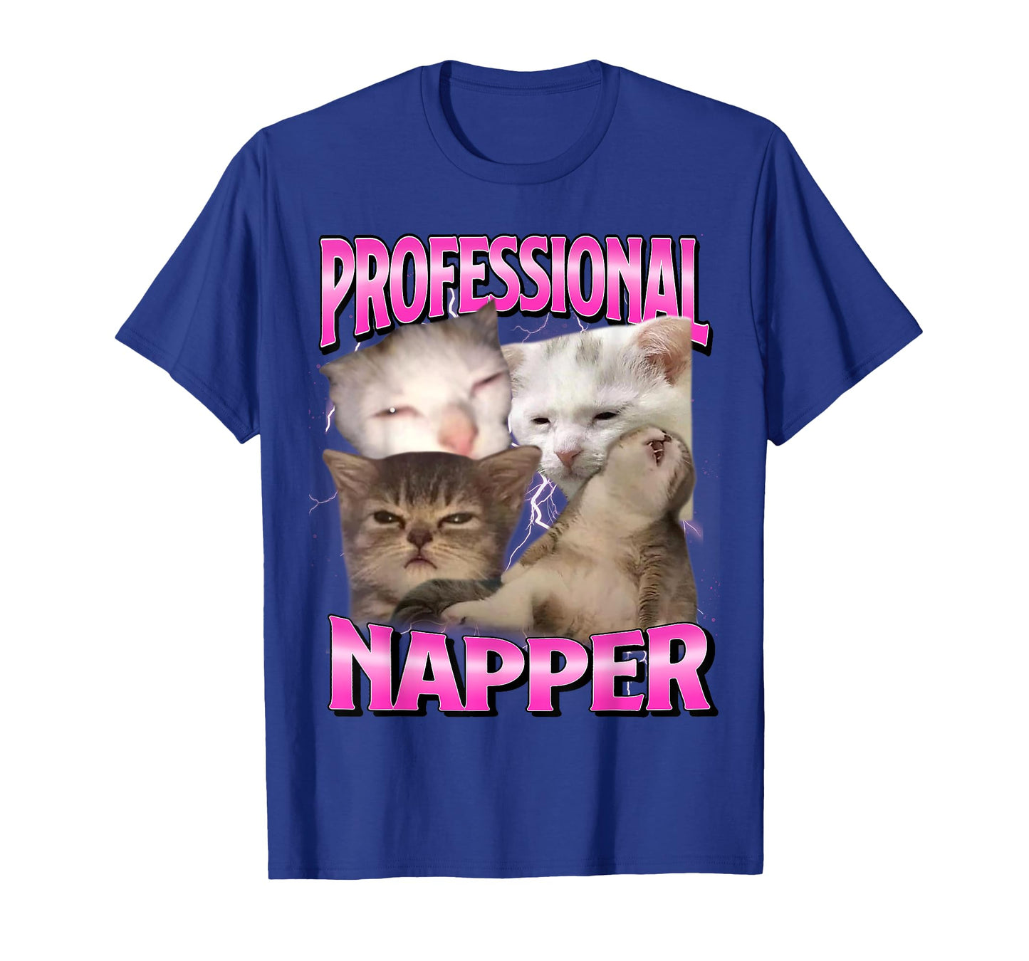 Professional Napper Silly Sleepy Cat Funny Cats Meme Humor T-Shirt