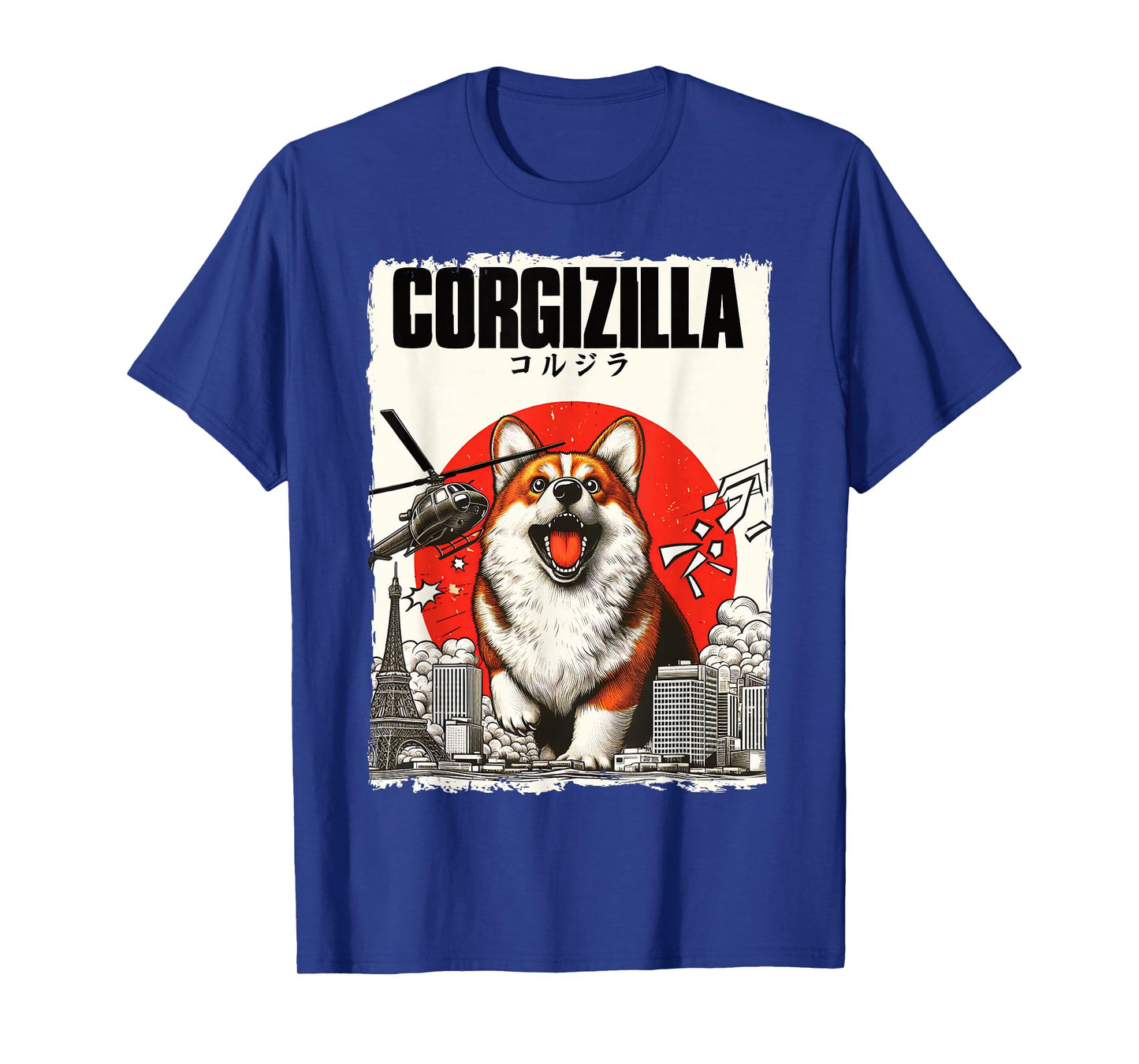 Feline Fashions Cat Apparel.USA CorgiZilla Parody Japanese Art Corgi Dog Mom Dad Unisex Adult T-Shirt