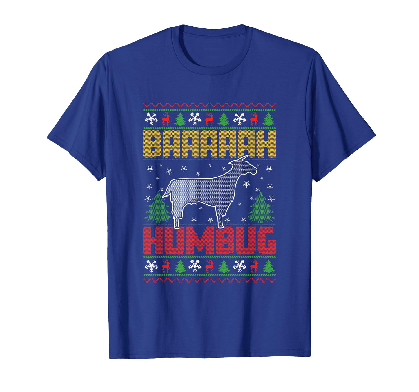 Bah Humbug Goat Lover Farm Animals Ugly Christmas Goat T-Shirt