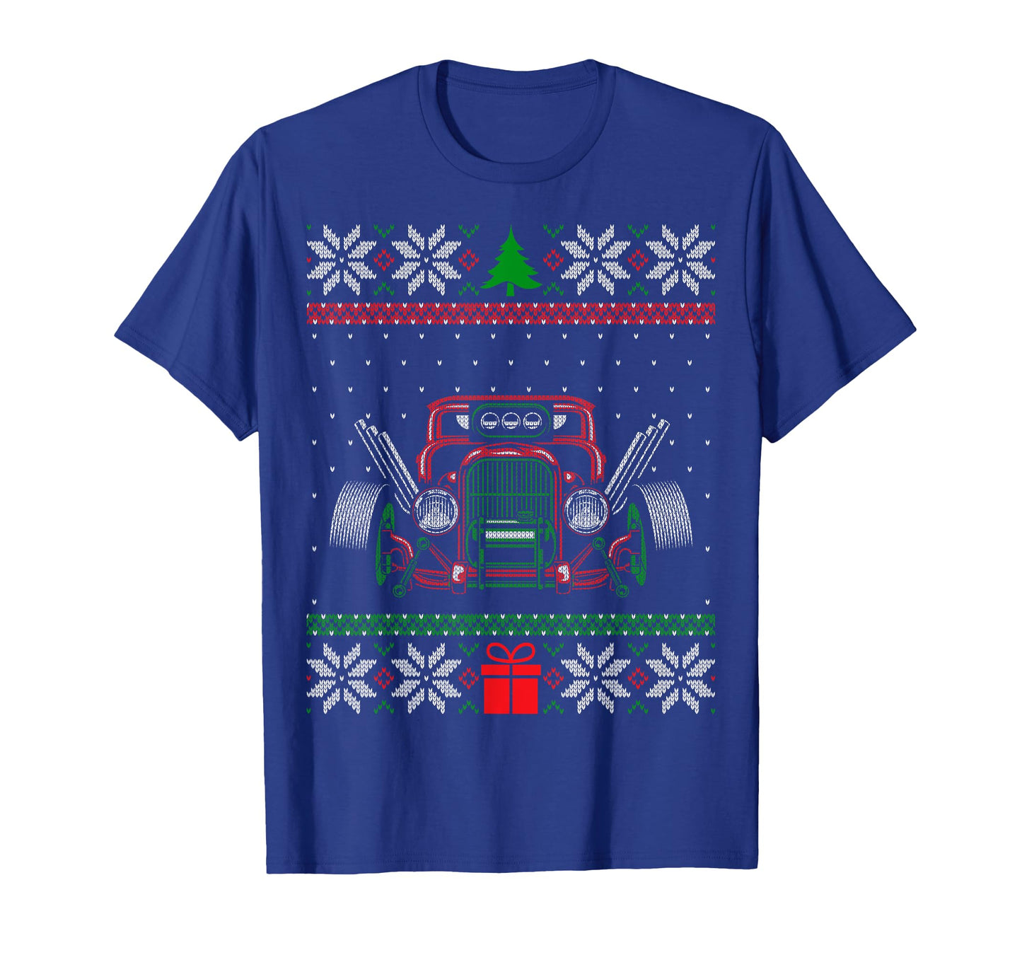 Custom Hot Rod Garage Ugly Christmas Vintage Hotrod Car Guy T-Shirt