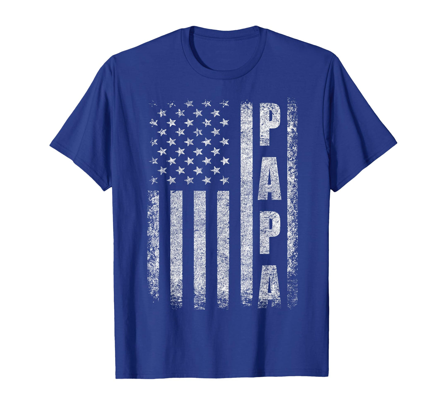 Proud Papa Funny Fathers Day 2025 Gifts Dad America USA Flag T-Shirt