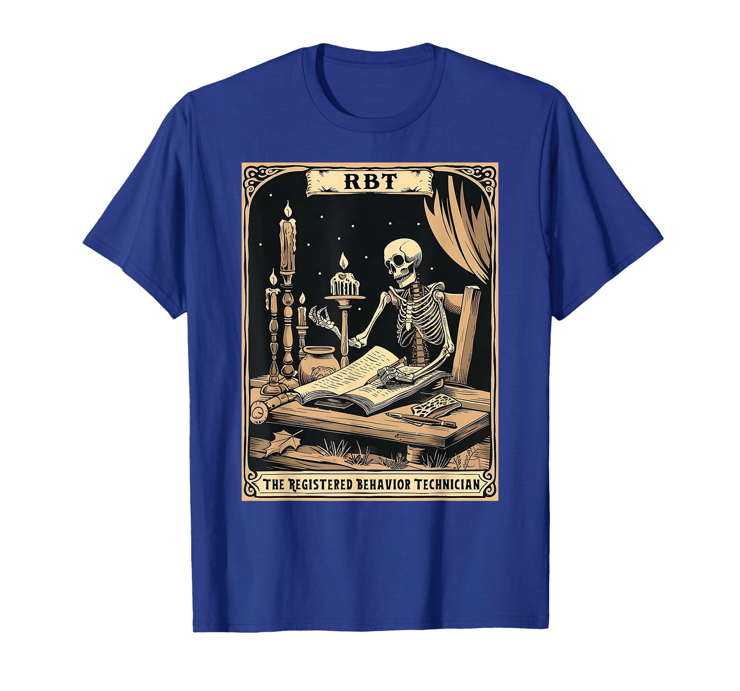 Skeleton Registered Behavior Technician Tarot card ABA RBT T-Shirt