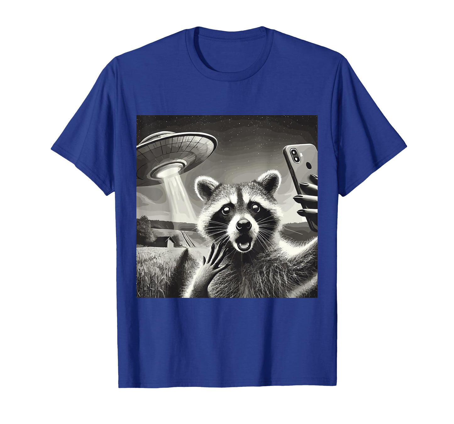 Racoon Selfie With Alien UFO Funny Raccoon T-Shirt