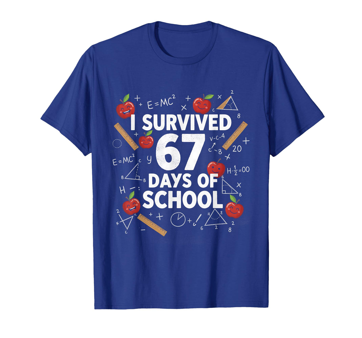 67th Day of School Teacher Kids 67 Math Numbers 100th Days T-Shirt