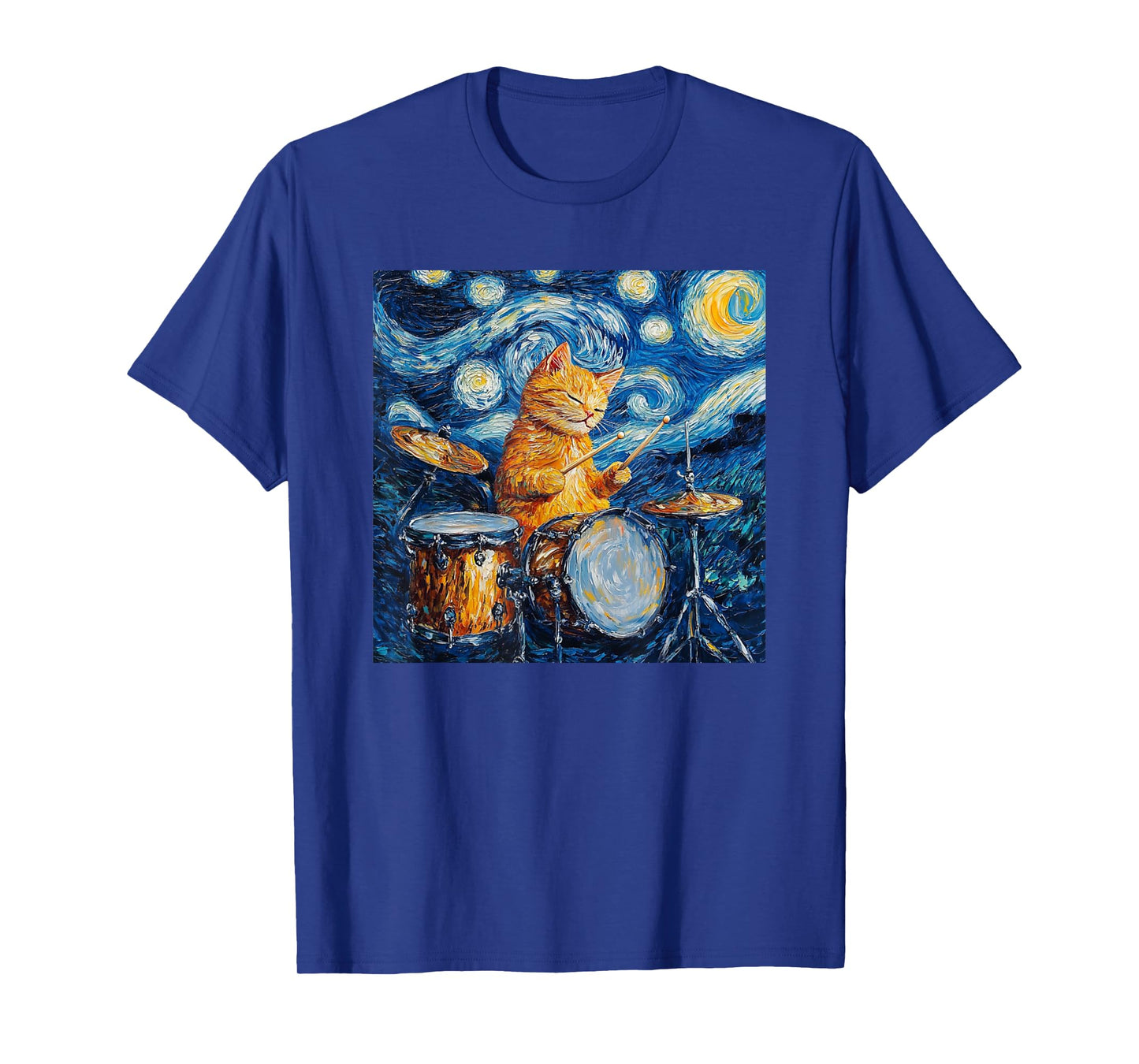 Funny Drums Cat Drummer Shirt Men Womens Kids T-Shirt