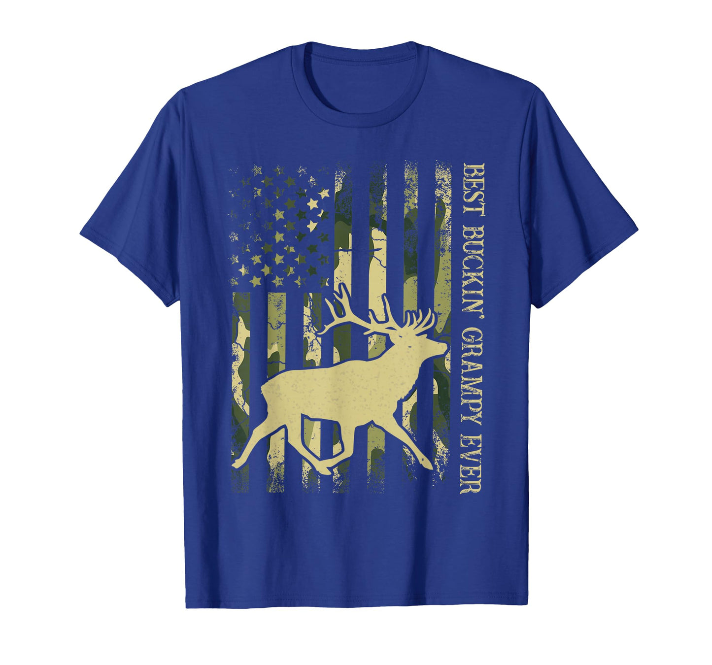 Best Buckin' Grampy Ever Camo American Flag Deer Hunting T-Shirt