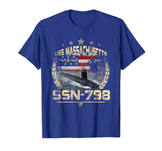 SSBN-798 Submarine Veteran Patriotic USA Flag Veterans Day T-Shirt