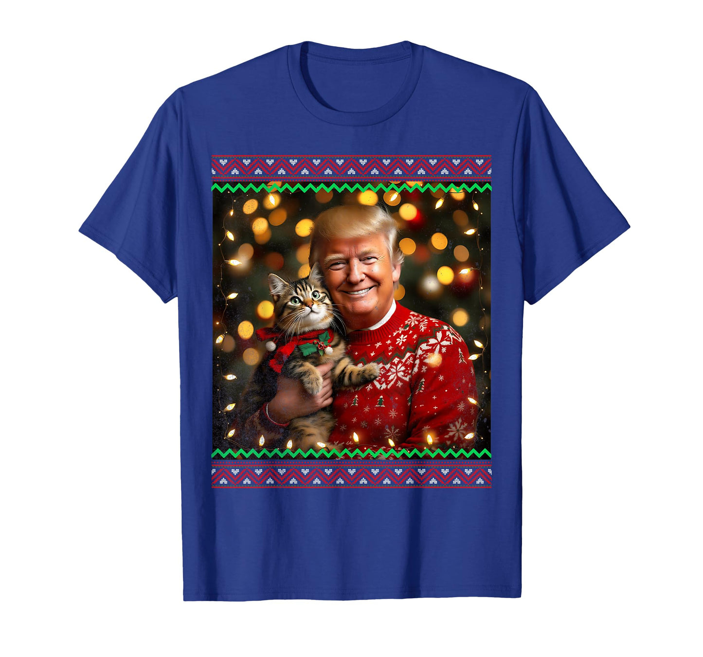 Funny Trump Christmas Sweater for Cat Lovers T-Shirt