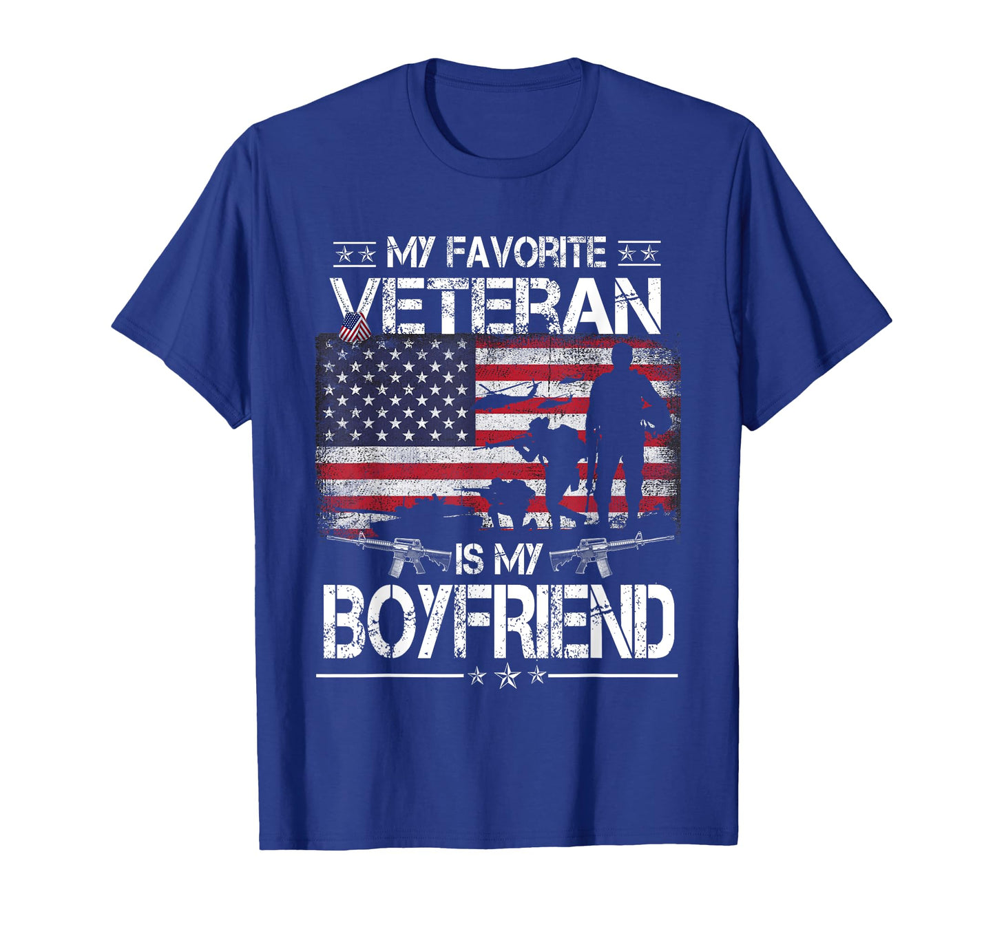 My Favorite Veteran Is My Boyfriend - Flag Mens Veterans Day T-Shirt