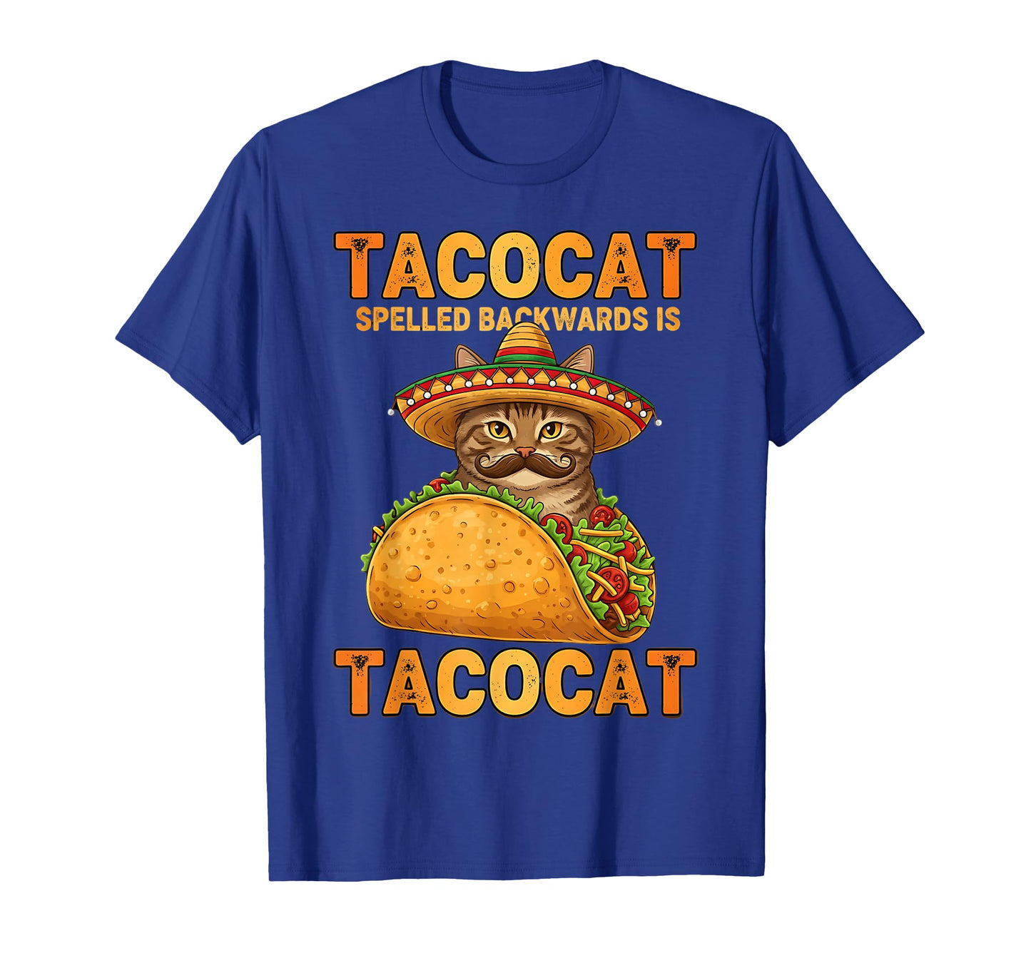 Tacocat Spelled Backwards Taco Cat Mexican Funny Graphic T-Shirt