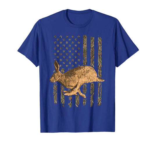 Rabbit Hunting American Flag Camouflage Rabbiting Hunter T-Shirt