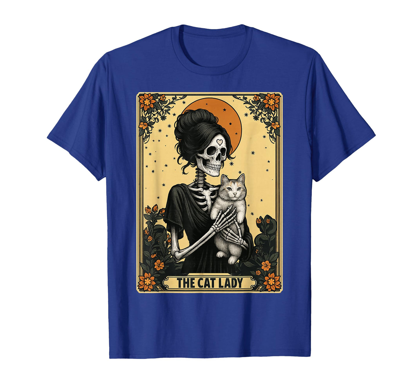 The Cat Lady Tarot Card Skeleton Cat Lover Witchy Women T-Shirt