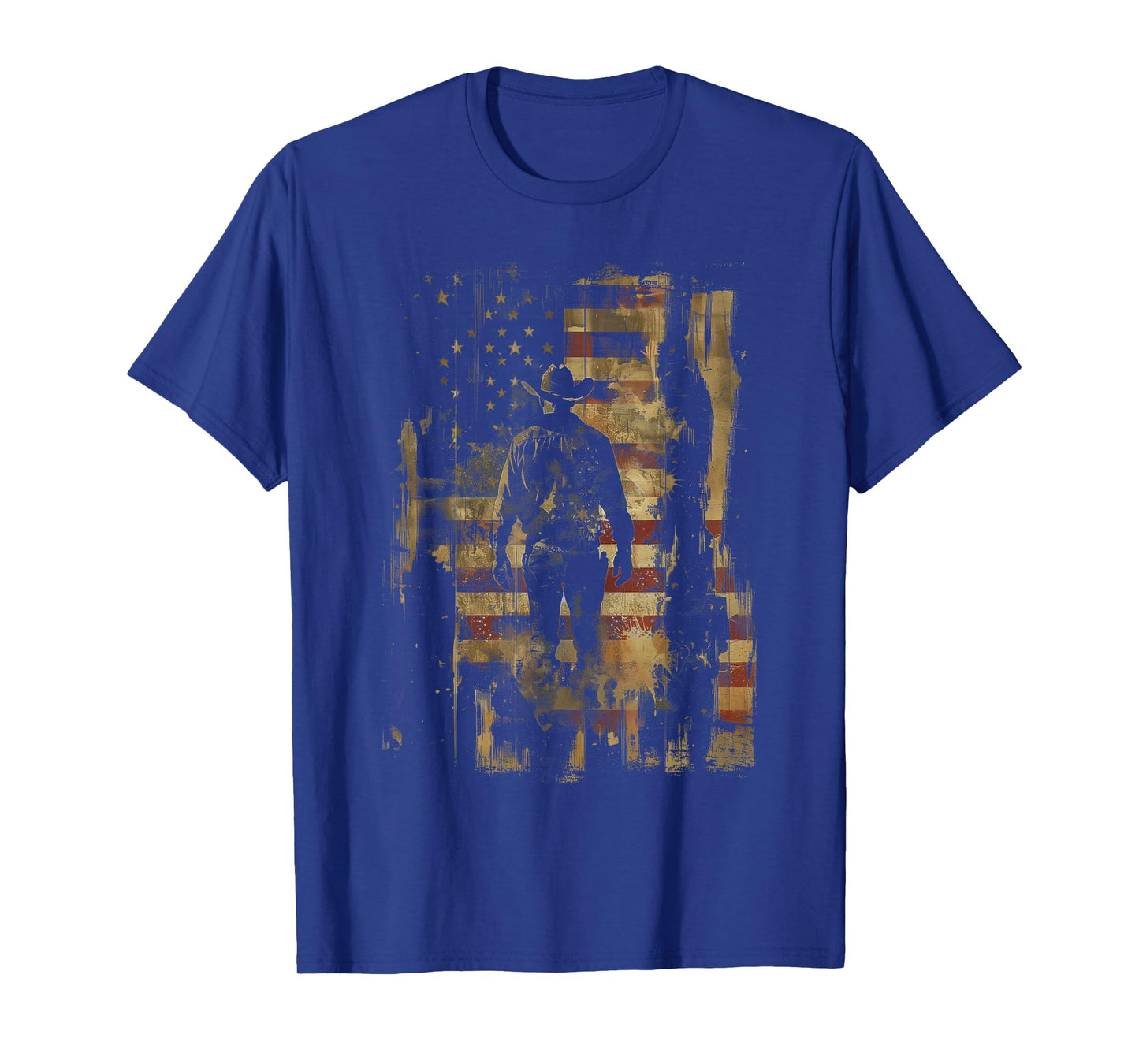 Country Outlaw Western Southern Cowboy USA Patriotic Flag T-Shirt