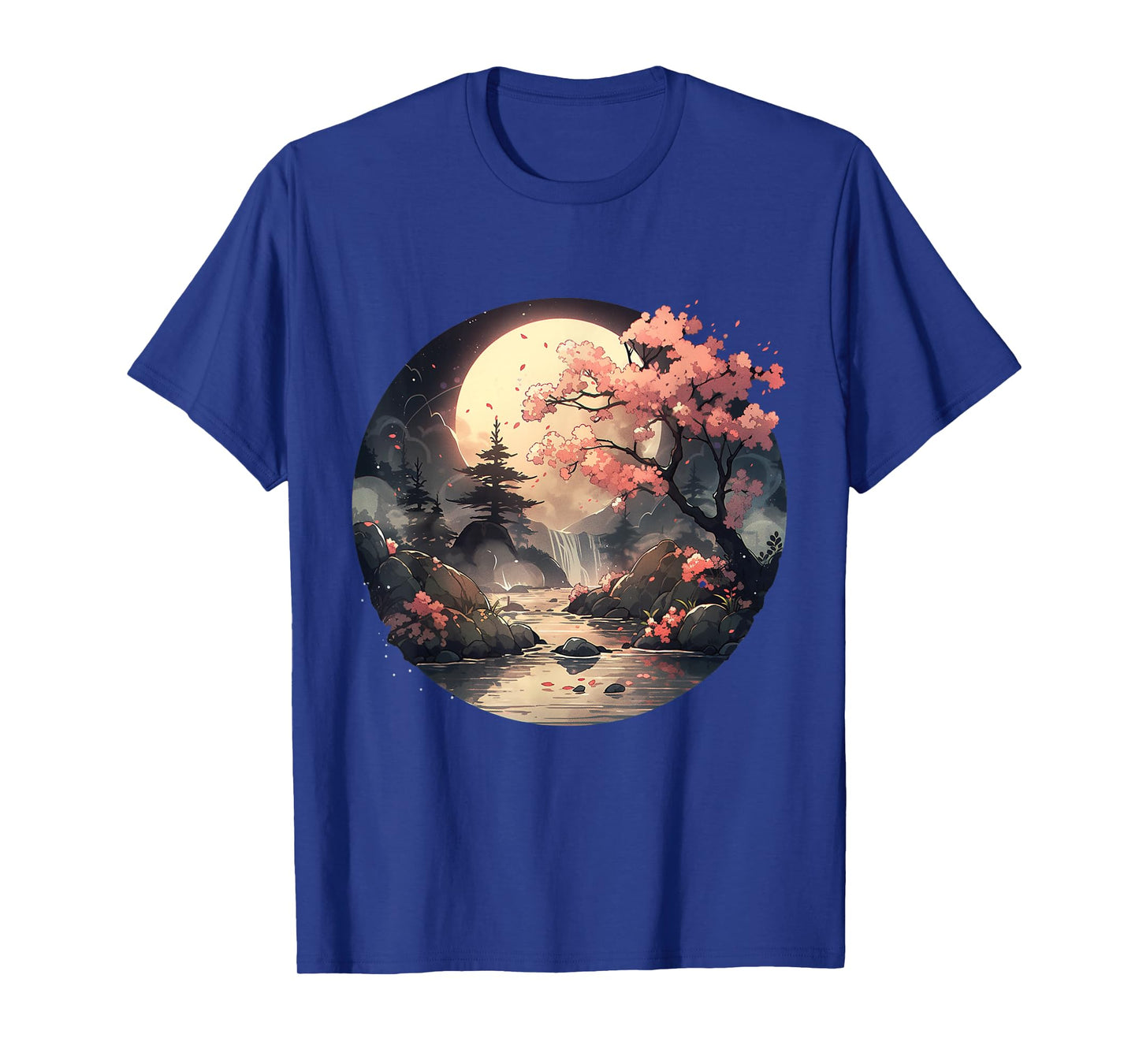 Vintage Cherry Blossom Woodblock Tee Japanese Graphical Art T-Shirt