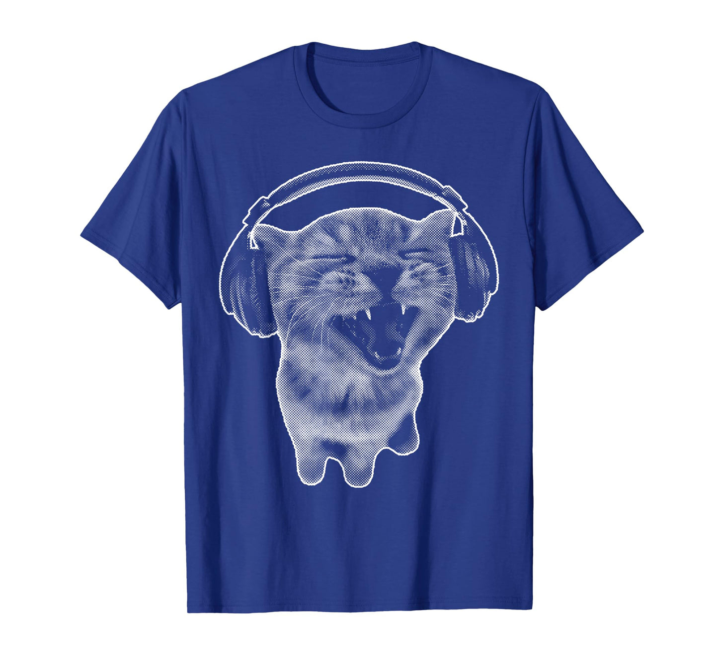 Cute Headphones Cat Funny y2k Grunge Silly Graphic T-Shirt