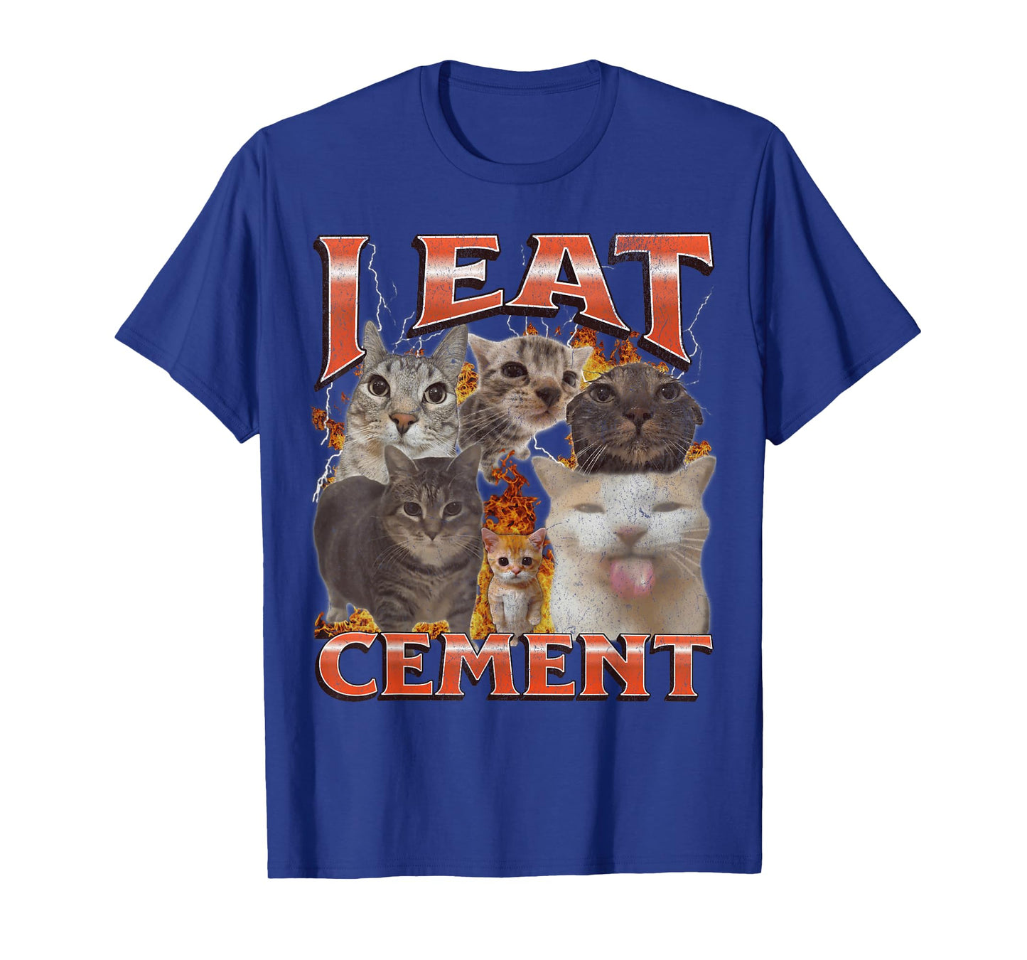 I Eat Cement Funny Cat Meme Bootleg Graphic T-Shirt