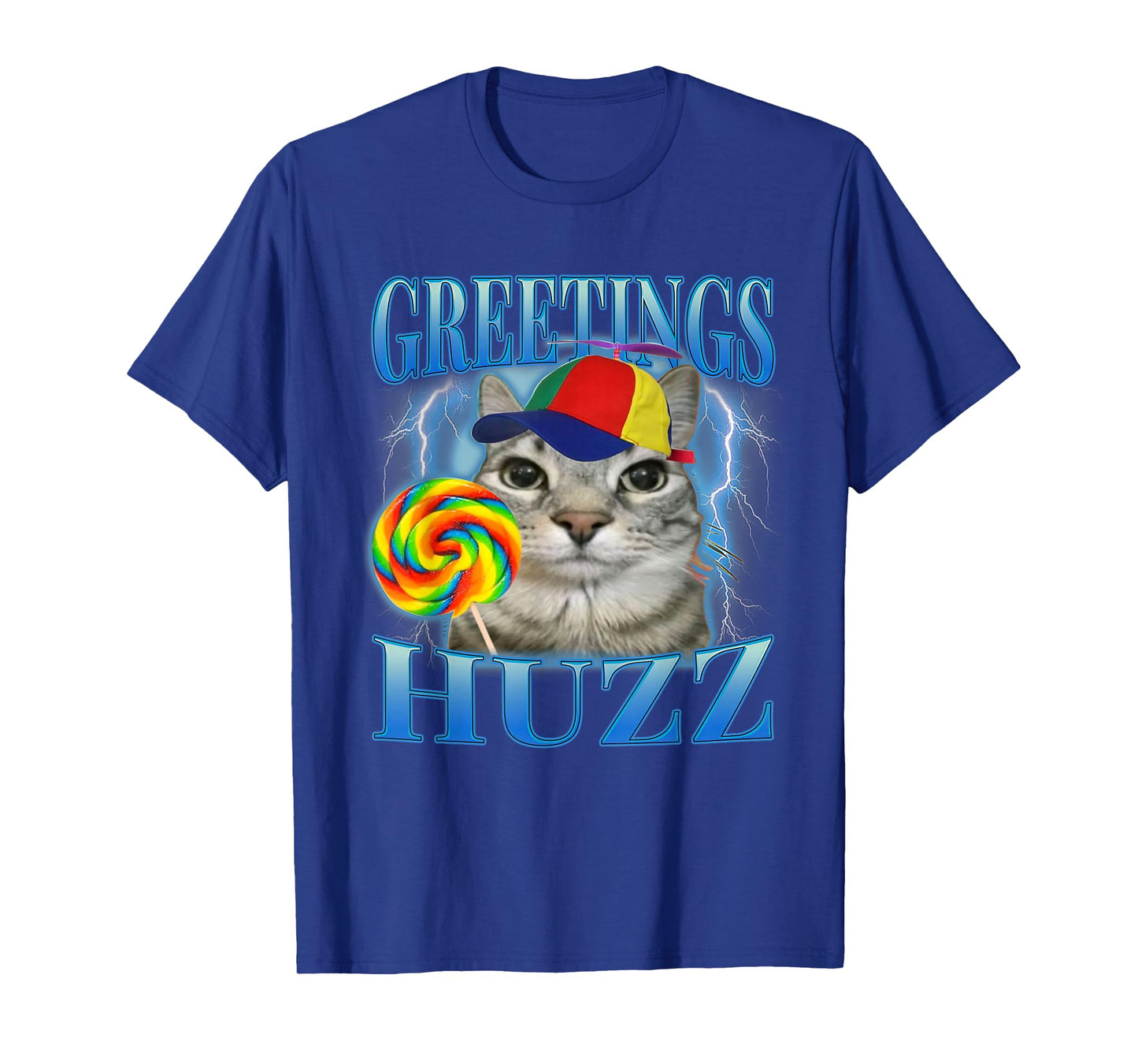 Lollipop Cat Meme Greetings Huzz Funny Silly Cats Humor T-Shirt