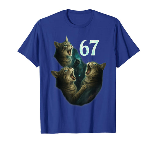 67 Meme Cat Howling at 67 Funny 6 7 T-Shirt