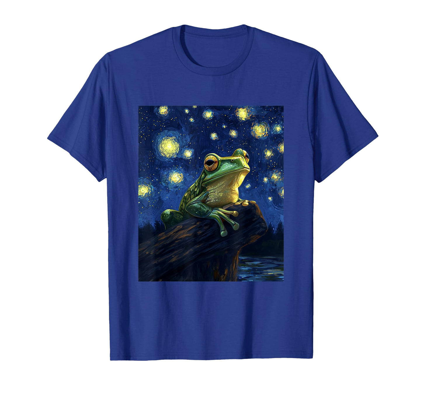 Funny Frog Graphic - Van Gogh Style - Starry Night T-Shirt